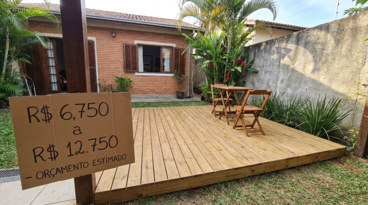 Construir um deck de 20 m² pode chegar a R$ 17 mil: o tamanho da área e o tipo de base puxam o orçamento para cima