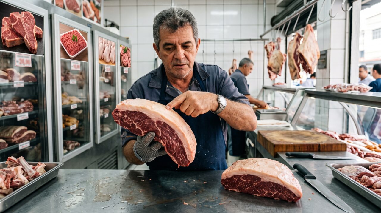 Picanha pode estar bonita por fora e decepcionar depois do corte quando a capa de gordura varia demais entre uma ponta e outra