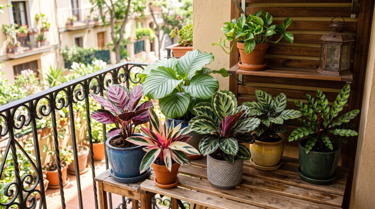Como cultivar a planta calathea na varanda de casa.
