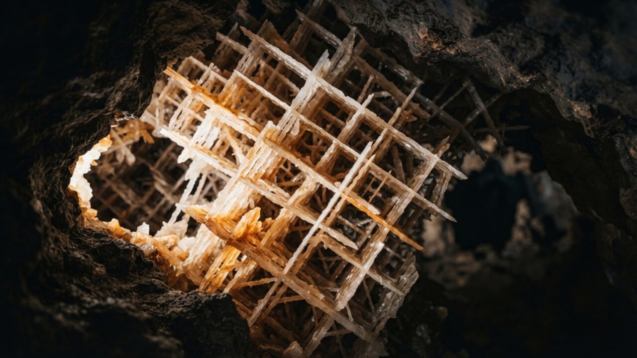 Uma caverna esconde lâminas de calcita que se cruzam como favos e quase nenhum outro lugar possui tanta formação desse tipo