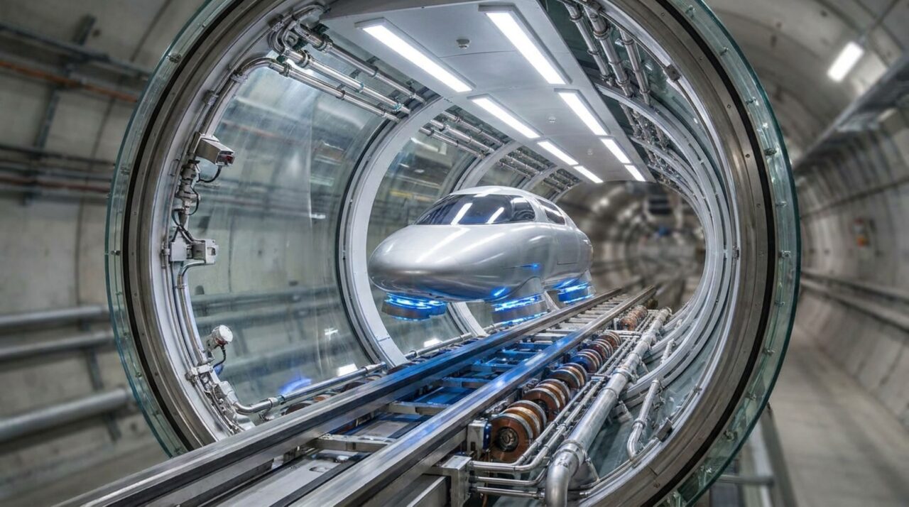 Combinação de levitação magnética e ambiente de baixa pressão busca reduzir atrito mecânico e aerodinâmico