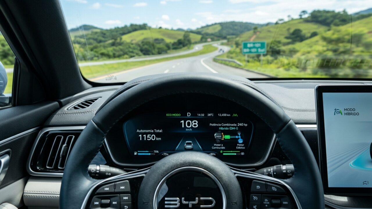 BYD faz SUV híbrido entregar 240 cv e rodar até 1.150 km para transformar posto de combustível em visita rara