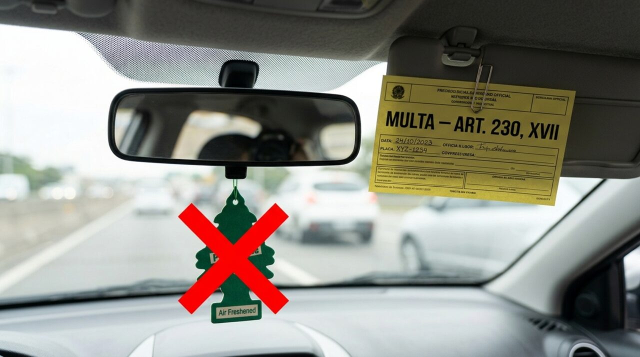 Usar esse acessório no retrovisor pode render multa mesmo que não atrapalhe a visão