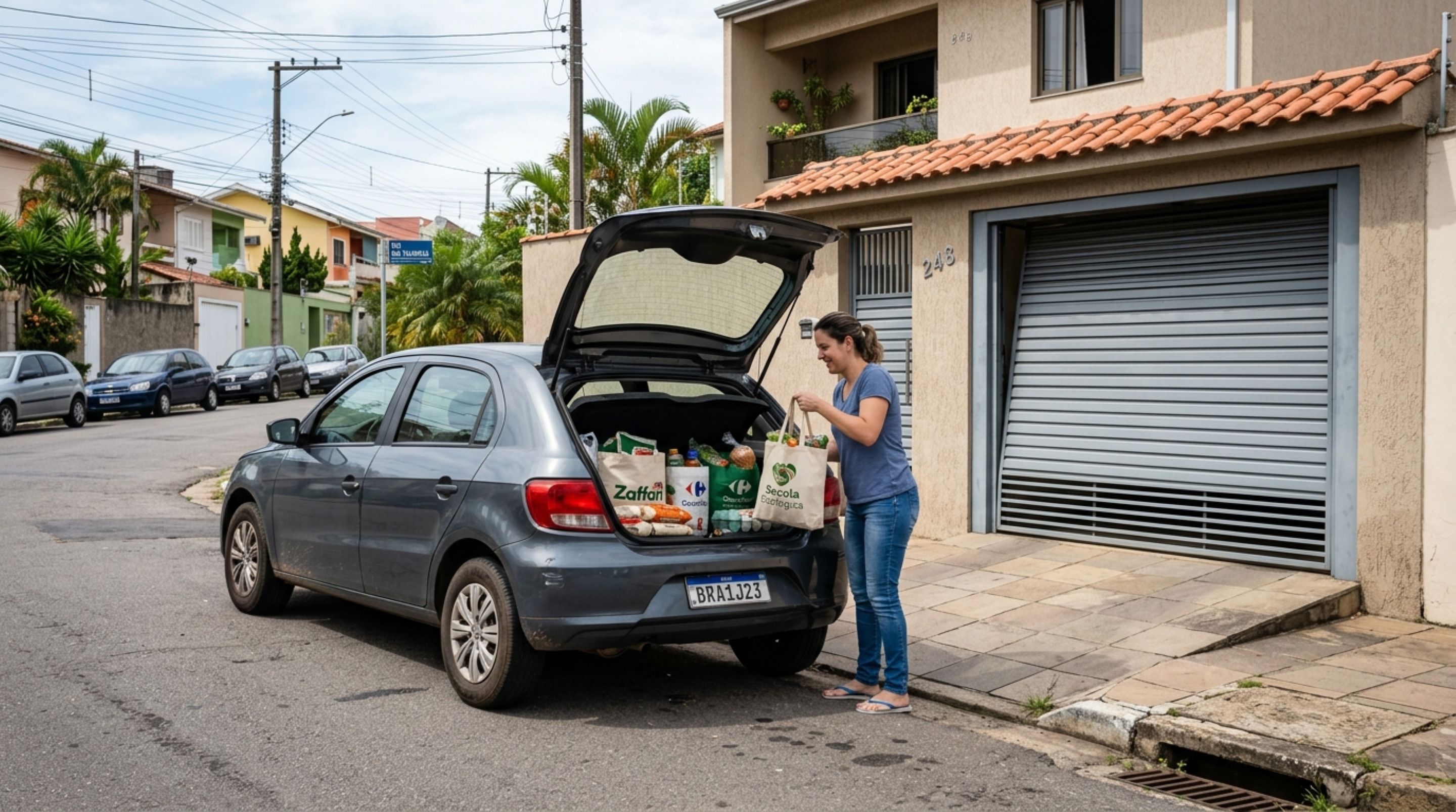 Motorista estaciona em frente à própria garagem para descarregar compras e descobre que o CTB não cria exceção para o dono do imóvel