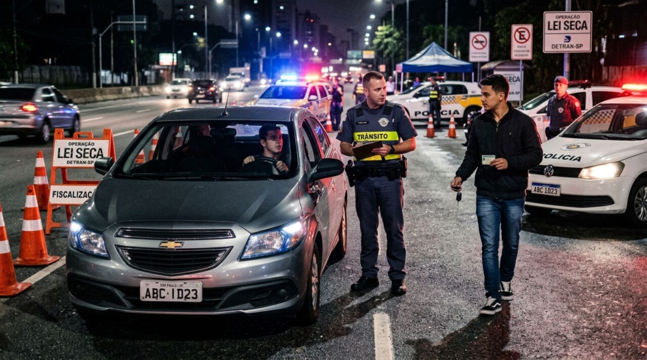 Motorista volta de confraternização, se recusa a fazer o bafômetro durante blitz e recebe multa multiplicada, além de suspensão da CNH por 12 meses