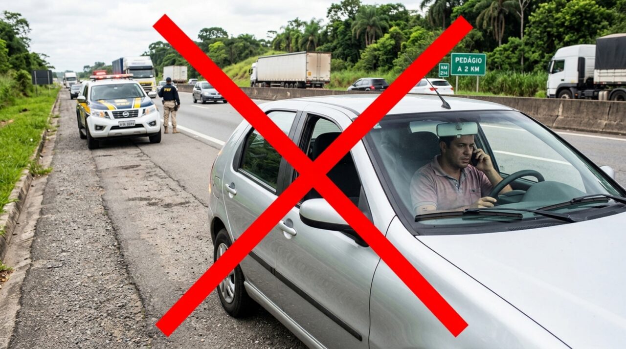 Motorista é multado por parar no acostamento para atender ligação de emergência e descobre que a lei só permite parada por pane mecânica