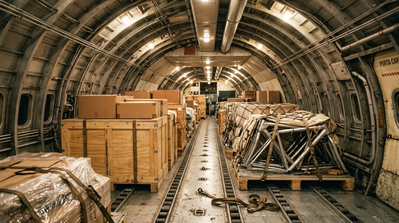 O voo transportava 20 toneladas de carga comercial, incluindo 53 obras do artista Manabu Mabe