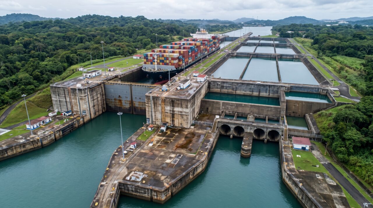 Cada navio que passa pelas novas eclusas do Canal do Panamá movimenta uma quantidade enorme de água, mas 18 reservatórios laterais permitem reutilizar boa parte dela no próximo ciclo
