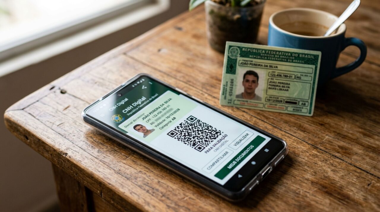 Motorista é parado na blitz de trânsito, ao ser requisitada a CNH ele entrega a versão digital do documento e é questionado por agente, homem alega ter deixado sua carteira em casa e não estar com a CNH física no momento