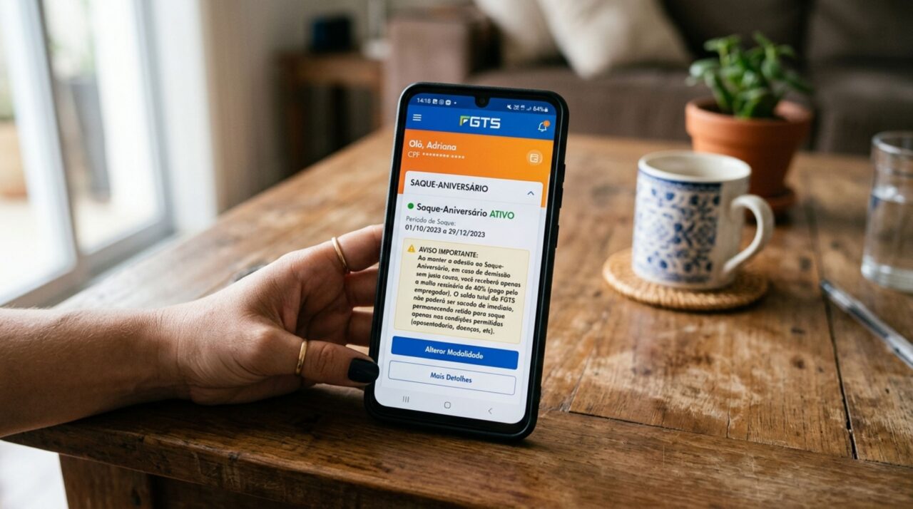 Trabalhador cancela Saque-Aniversário para voltar ao Saque-Rescisão, acredita que mudança é imediata e descobre que regra pode fazê-lo esperar até o 25º mês
