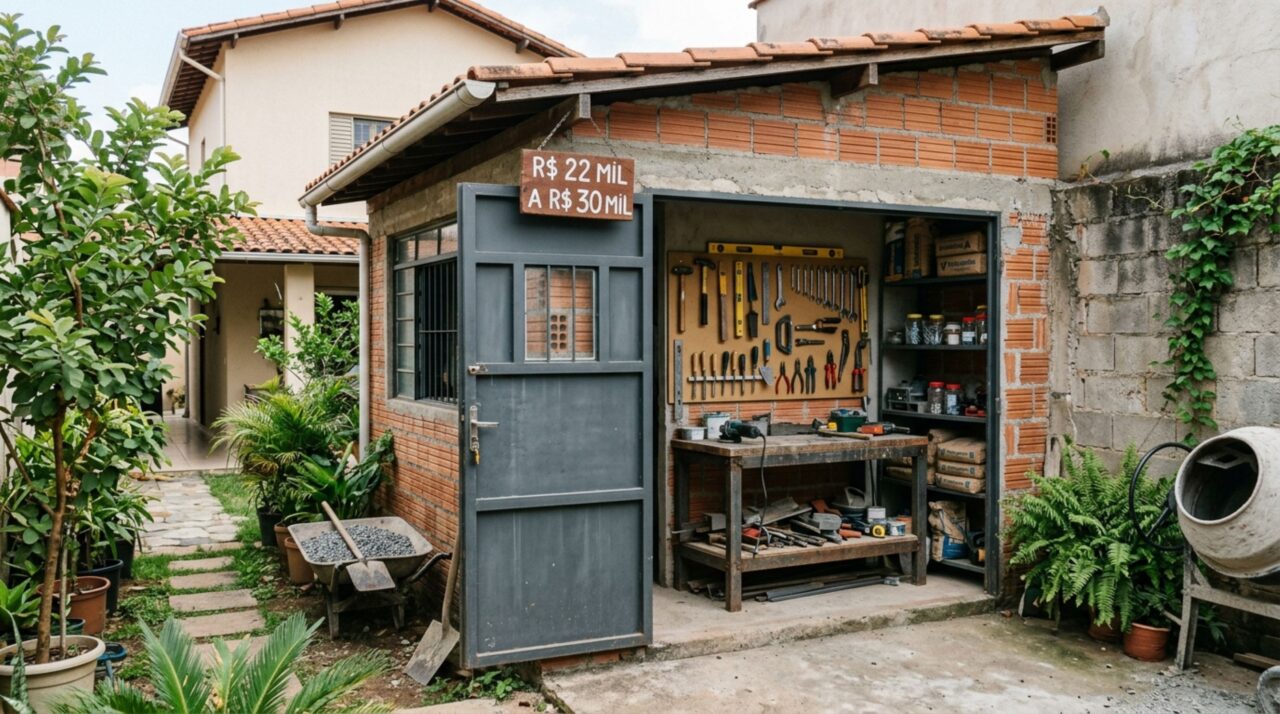 Quanto custa construir uma oficina no quintal para guardar ferramentas e fazer pequenos reparos em 2026?