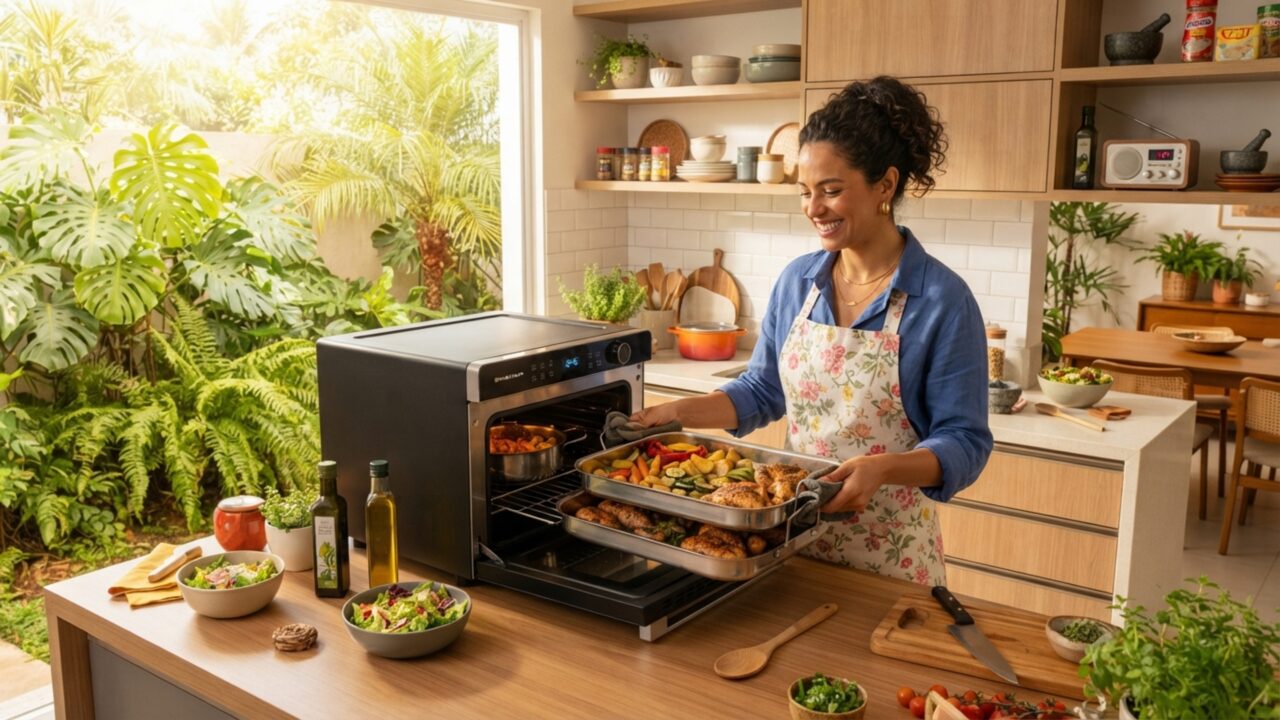 Nem Air Fryer, nem micro-ondas: o novo forno de bancada inteligente que descongela, frita e assa usando apenas vapor de alta pressão