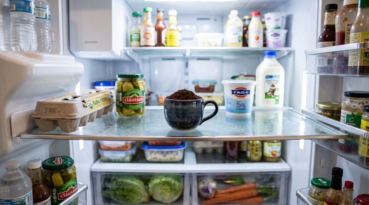 Colocar um copinho com pó de café fresco dentro da geladeira à noite: o que acontece enquanto você dorme