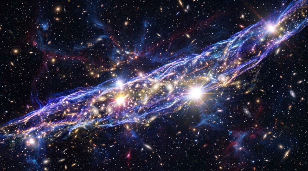 A maior estrutura já descoberta no Universo que mede 10 bilhões de anos-luz de largura e quebra completamente as regras da astrofísica moderna
