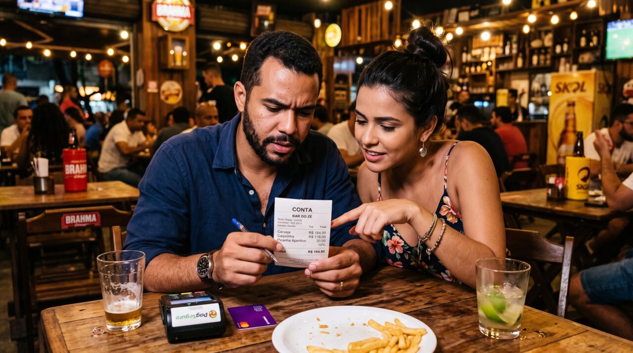 Casal vai a barzinho, consome R$ 150, se recusa a pagar o “couvert artístico” cobrado na nota e descobre que a lei só permite a cobrança se houver aviso prévio na entrada