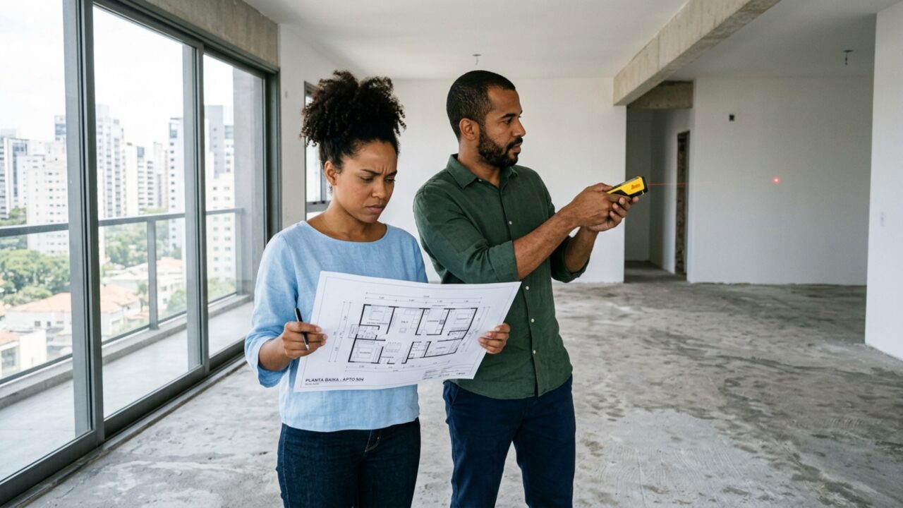 Casal compra apartamento com 92 m² anunciados e descobre na entrega que imóvel possui apenas 81 m² enquanto construtora chama diferença de área técnica