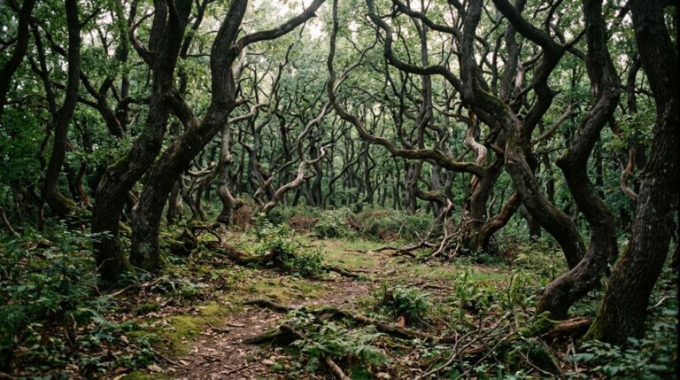 A Floresta Hoia Baciu combina árvores de formas incomuns e áreas abertas que ajudaram a construir sua reputação de lugar misterioso na Transilvânia