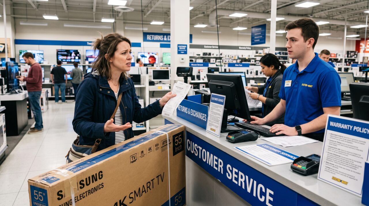 Regras de troca e devolução para compras em lojas físicas versus online.