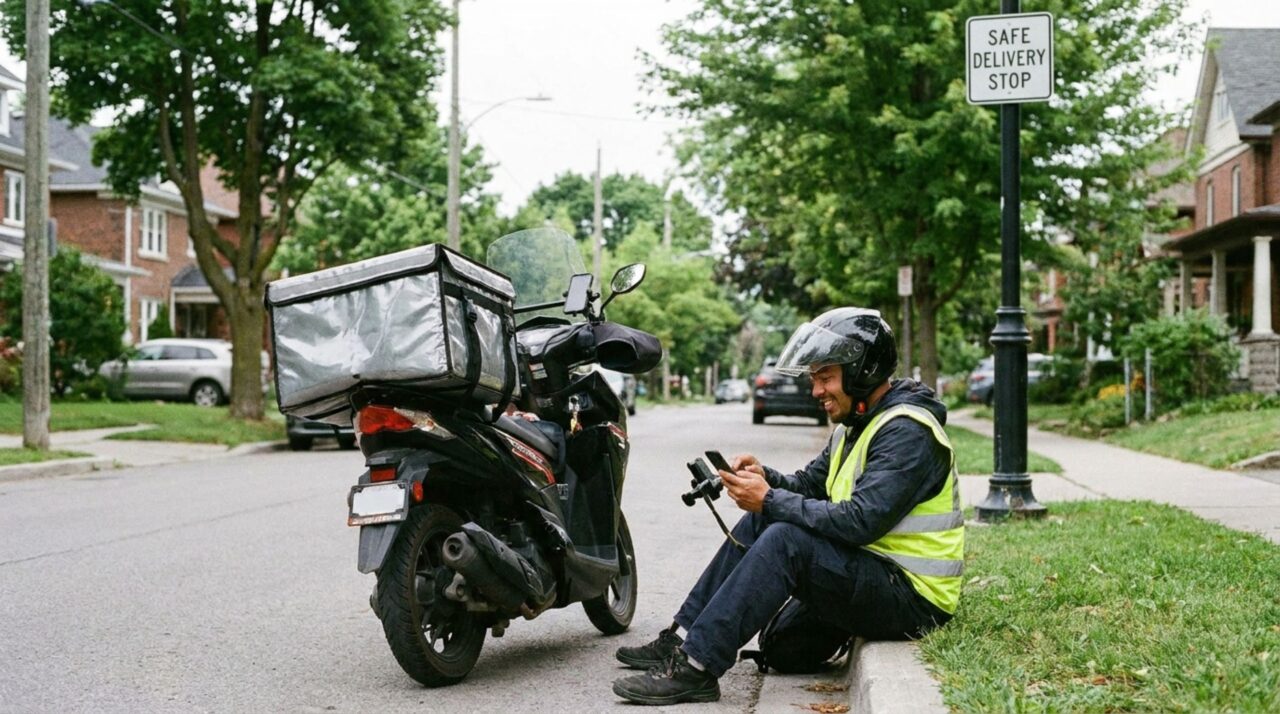 Entregador toca no celular preso ao guidão para mudar a rota, recebe multa e diz que o aparelho permaneceu no suporte durante todo o trajeto