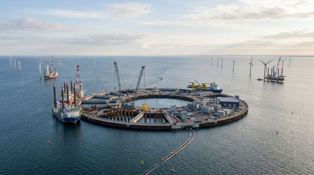 A ilha de energia de mais de R$ 150 bilhões que pretende concentrar turbinas no meio do Mar do Norte