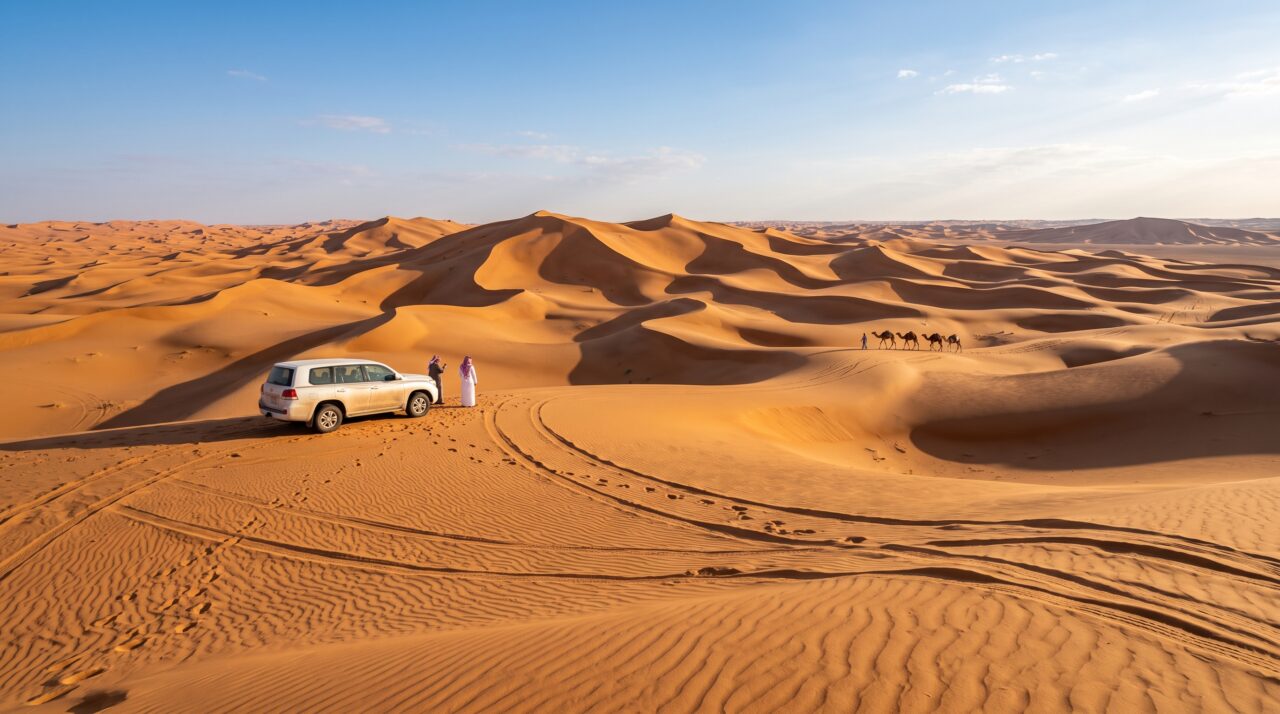 A Arábia Saudita situa-se sobre o maior deserto de areia do mundo e ainda importa areia da Austrália e da Escócia, pois os grãos arredondados são lisos demais para aderir ao concreto