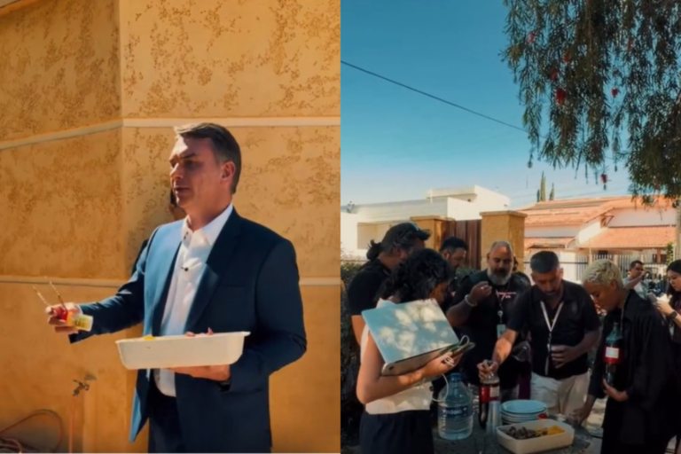 Enquanto Moraes mira fonte de jornalista, Flávio serve churrasco à imprensa