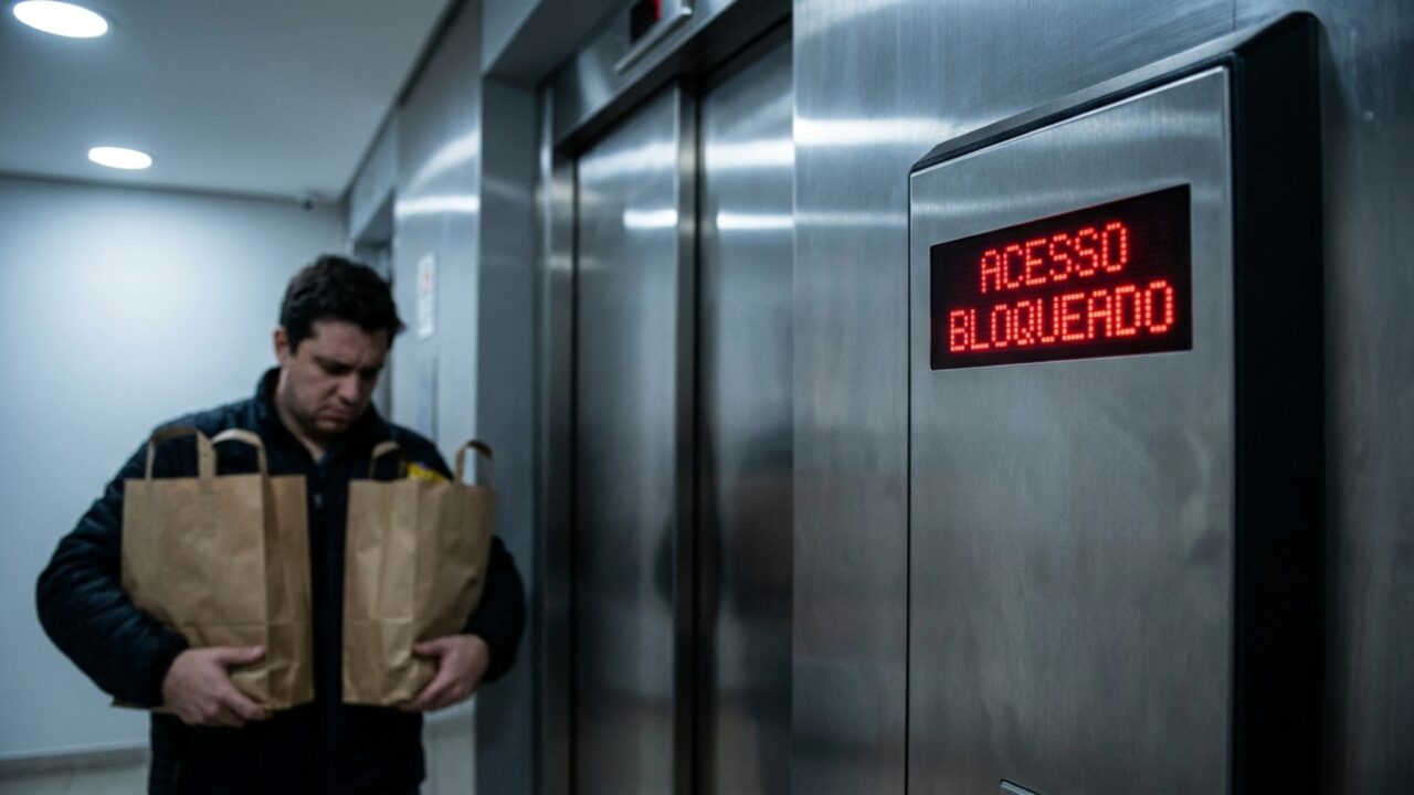 Condomínio bloqueia reconhecimento facial e uso do elevador de morador com 9 meses de atraso, mas cobrança ganha novo rumo depois que ele precisa subir 12 andares com as compras