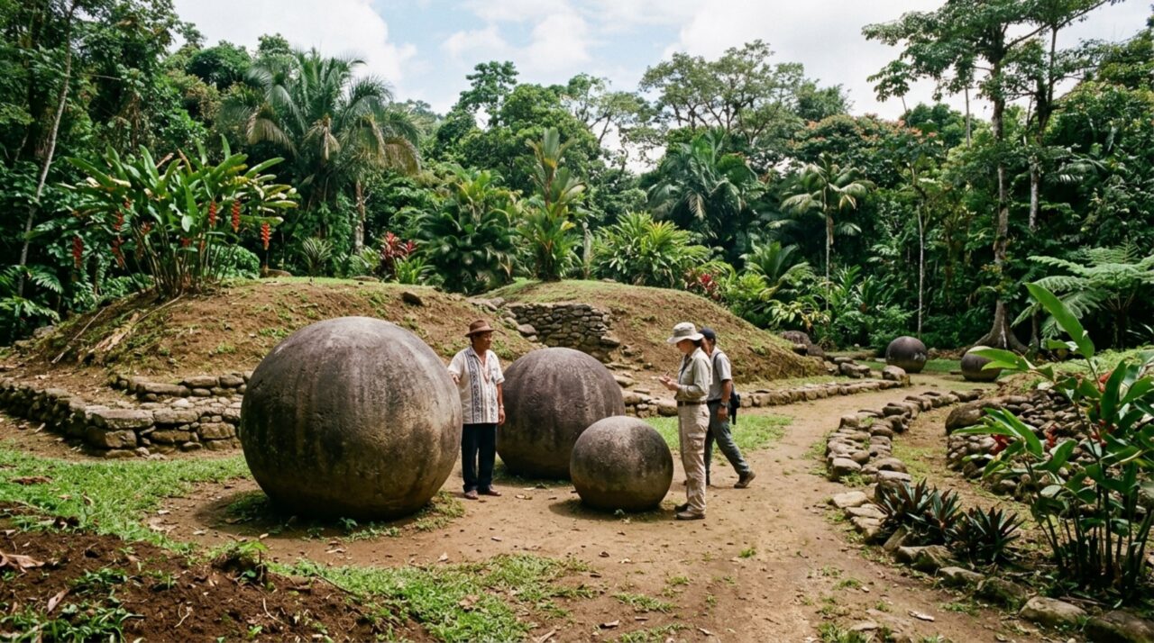Em uma floresta da Costa Rica foram encontradas centenas de esferas de pedra esculpidas antes da chegada dos europeus, algumas com mais de 2 metros de diâmetro e pesando muitas toneladas, mas seu significado original continua desconhecido