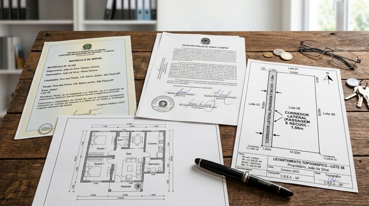 Casal compra casa com corredor lateral externo estreito e depois descobre que parte dele está ocupada pela construção vizinha, vendedor e vizinho discordam sobre a divisa