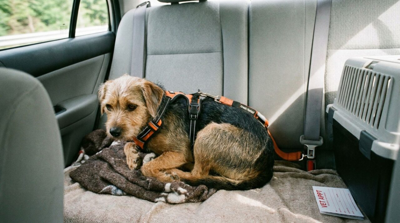 Motorista coloca cachorro pequeno no colo para levá-lo ao veterinário, recebe multa e diz que o animal estava preso pela guia e não atrapalhava a direção