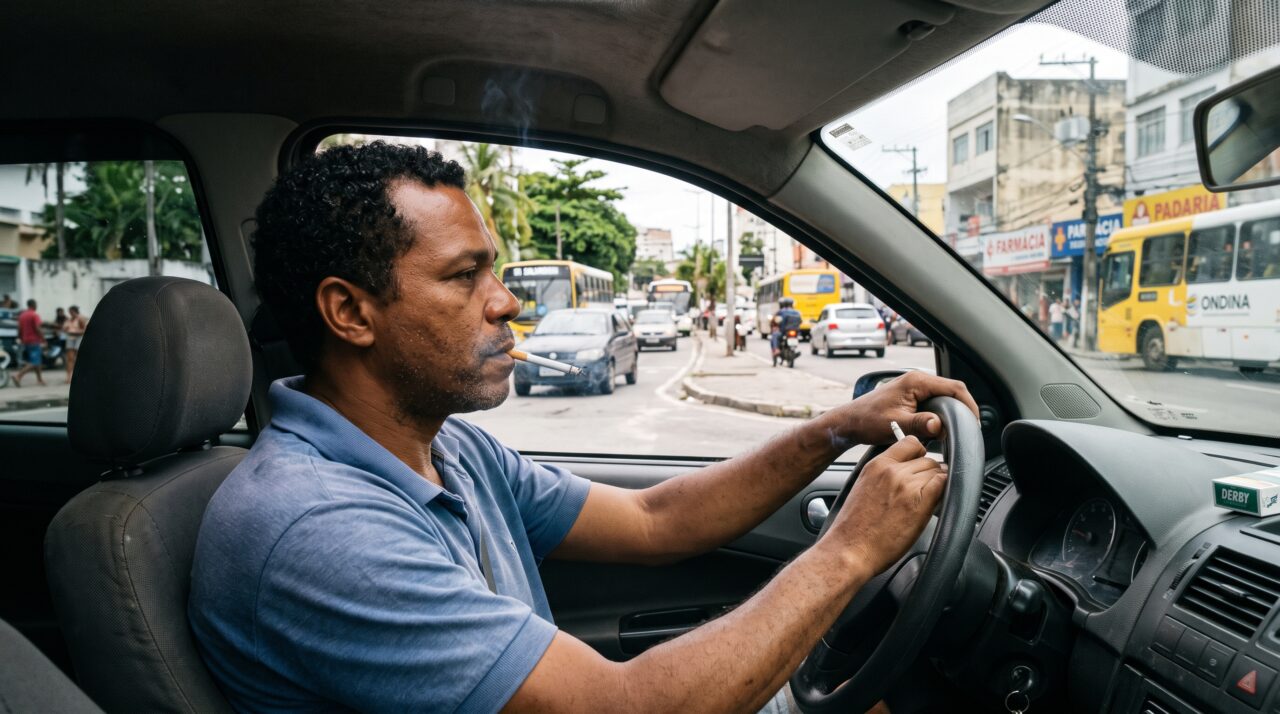 Fumar enquanto dirige gera multa de trânsito em uma blitz policial?