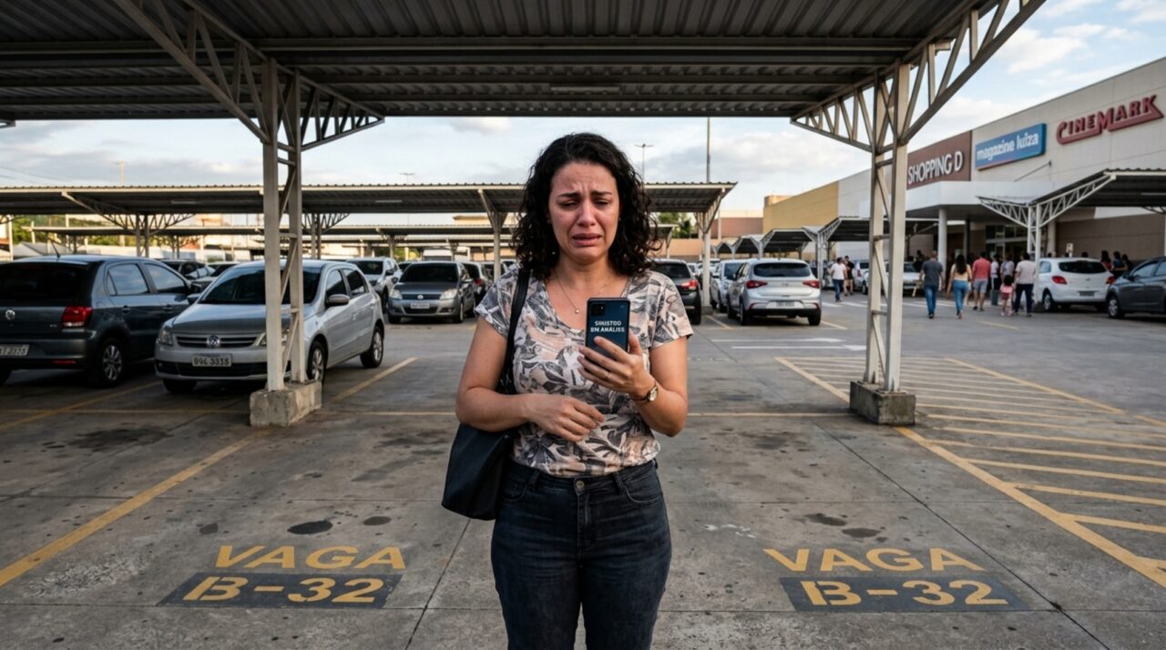 Motorista descobre que o seguro não cobre roubo em estacionamento de shopping porque a apólice exige “garagem fechada” e toldo com laterais abertas não conta