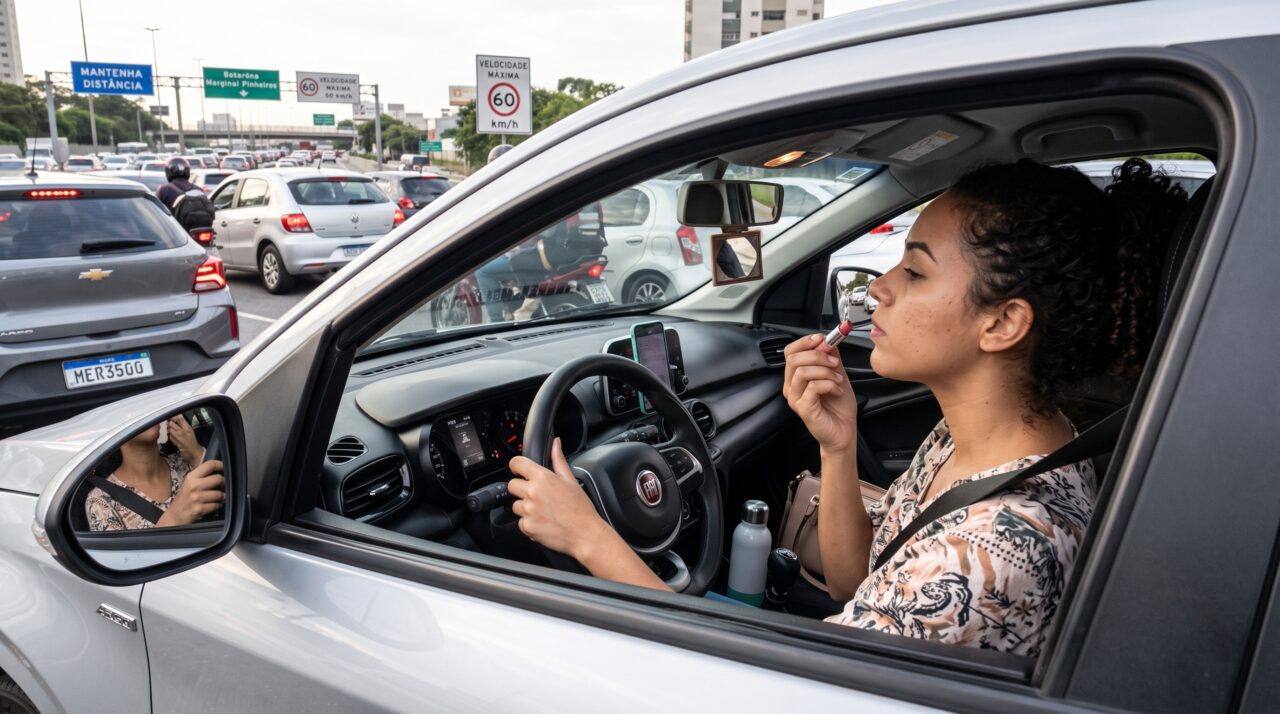 Infrações de trânsito geradas por falta de atenção ao volante.