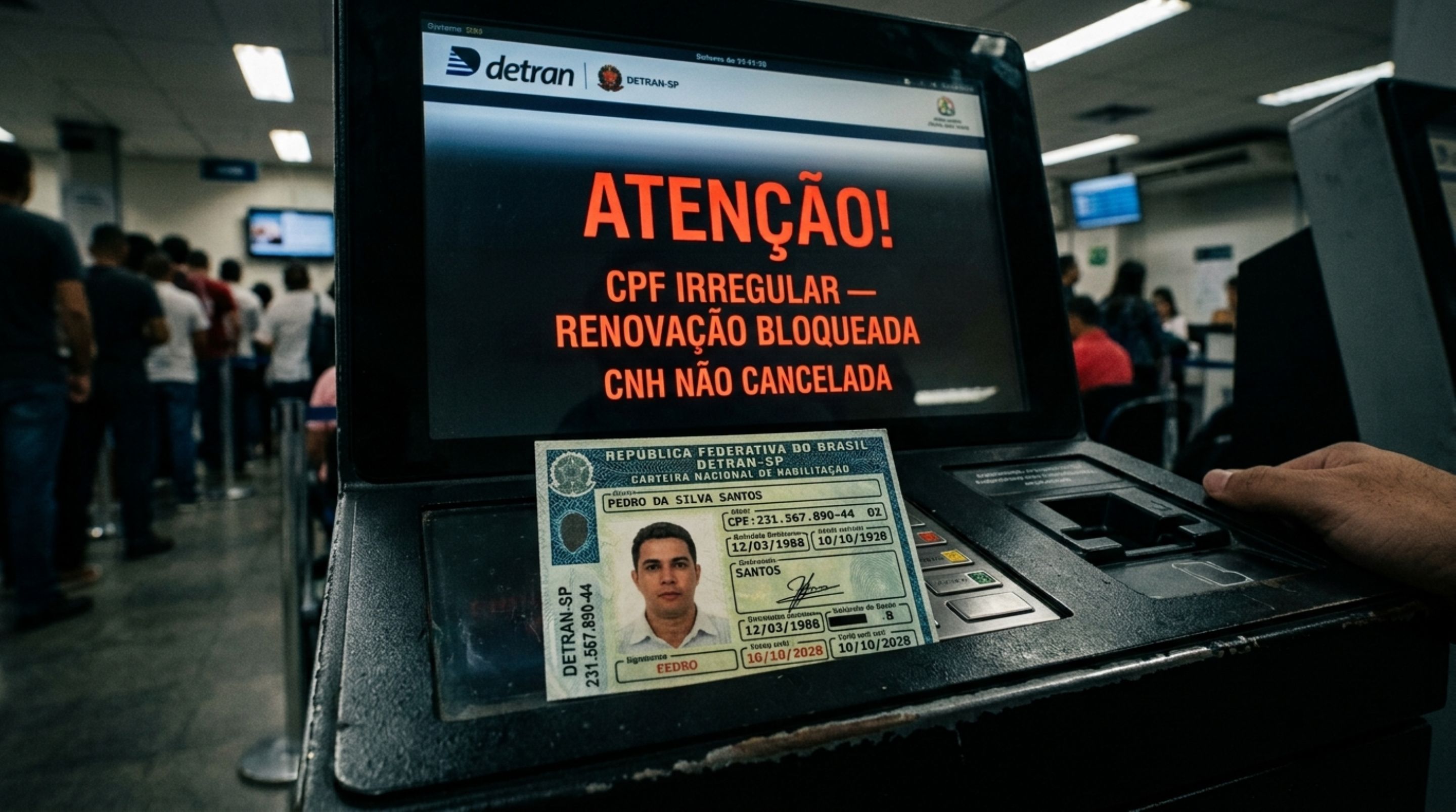 Motorista tenta emitir a segunda via da CNH, encontra uma pendência no CPF e precisa resolver o cadastro primeiro - QTU Questões do Universo