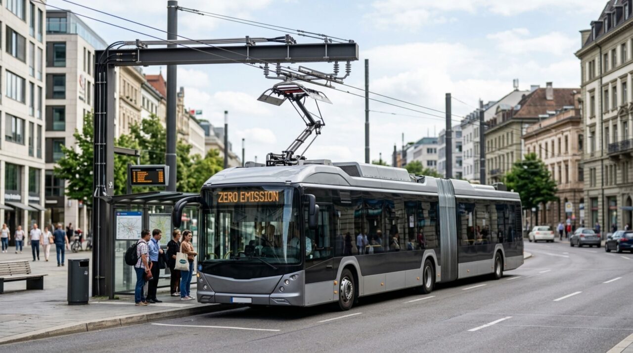 O ônibus elétrico articulado que recebe uma carga de 600 kW em apenas 20 segundos enquanto os passageiros embarcam