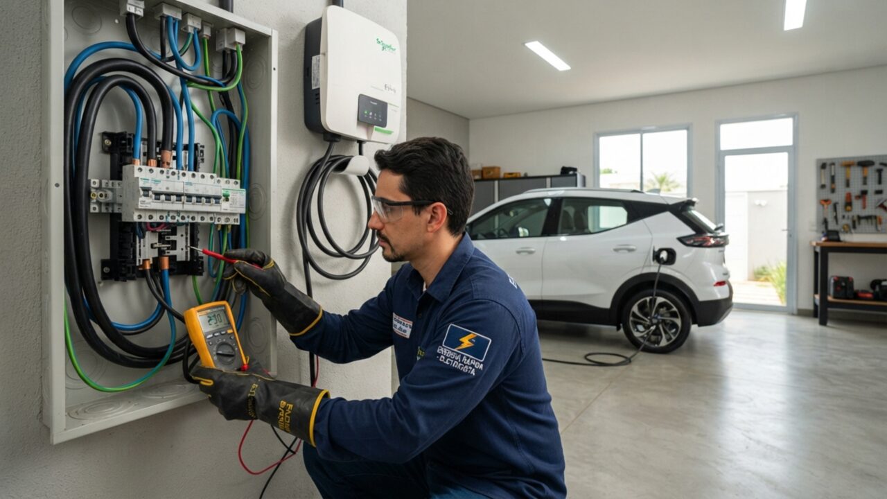 Adeus, posto de gasolina: dono de carro elétrico instala carregador rápido na parede da sala, fiação da casa antiga não suporta a amperagem, cabos derretem dentro da parede e causam princípio de incêndio