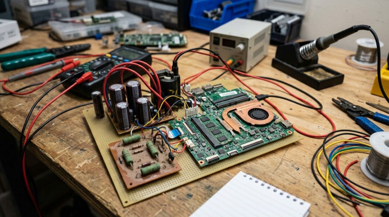Componentes eletronicos reaproveitados utilizados na montagem do purificador de agua por plasma