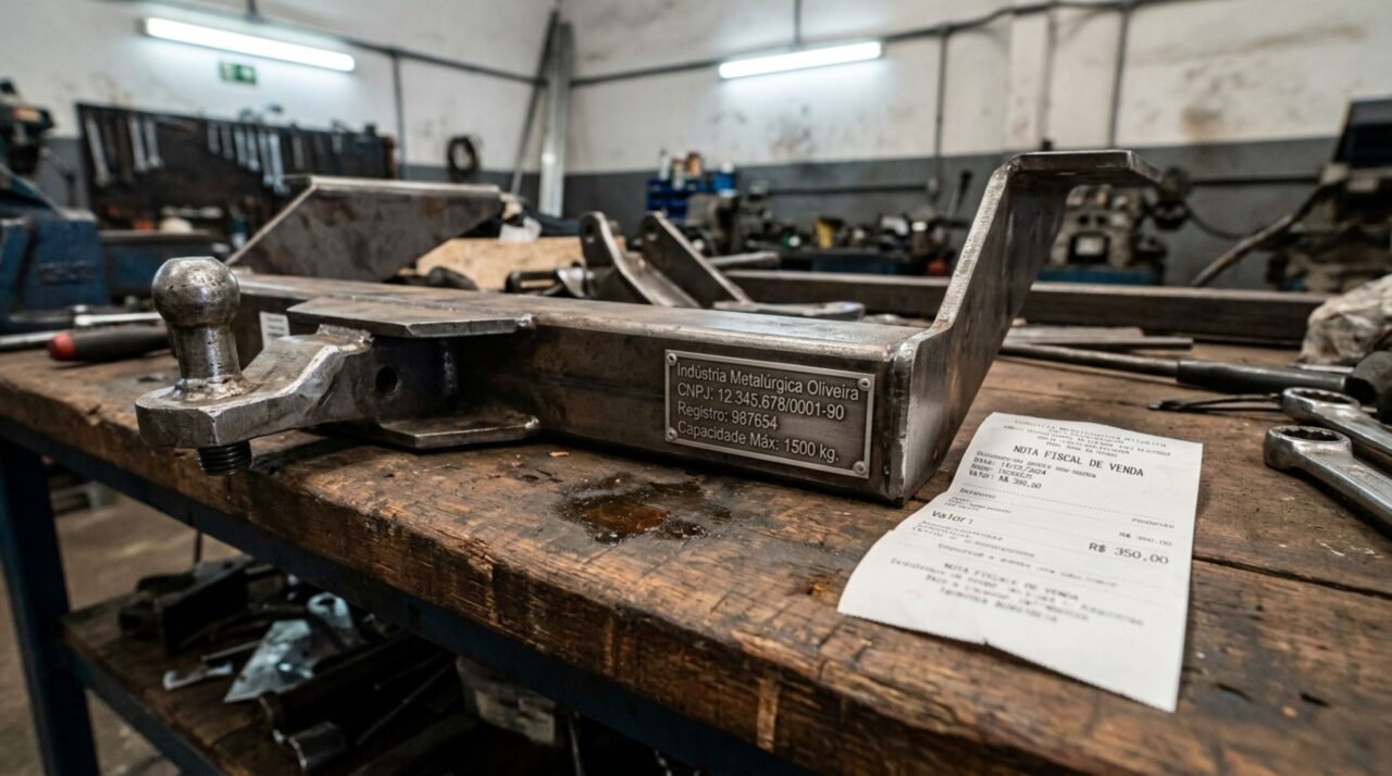 Motorista instala engate traseiro apenas para proteger o para-choque, mas descobre na abordagem que o equipamento precisa atender regras específicas do Contran e do Inmetro