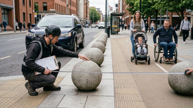 Bolas de cimento aparecem em esquinas por um motivo ligado a carros e pedestres