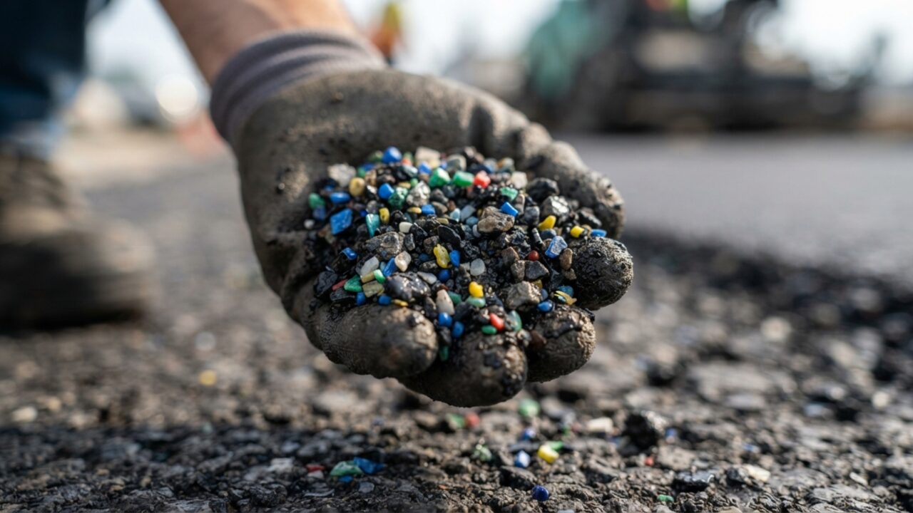 Asfalto de plástico reciclado dura 3 vezes mais que o piche comum, não derrete no calor extremo e já está sendo testado em rodovias