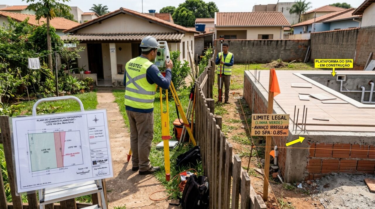 Família transforma o quintal em espaço com sauna e spa e, ao fazer levantamento para nova obra, descobre que parte da estrutura está além da divisa