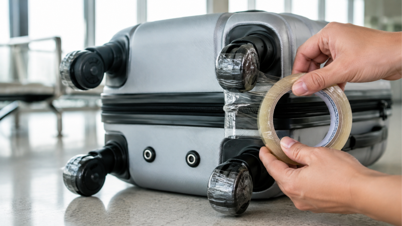 Especialistas em viagens orientam colocar fita adesiva nas rodas das malas entenda para que serve o truque