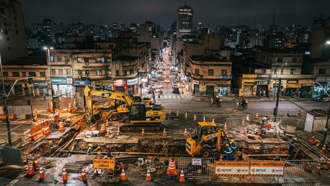 Motoboy começa a fazer um desvio de quatro quilômetros toda noite para acompanhar uma colega num trecho sem iluminação, até que uma obra fecha a rua e os dois precisam criar uma nova rota