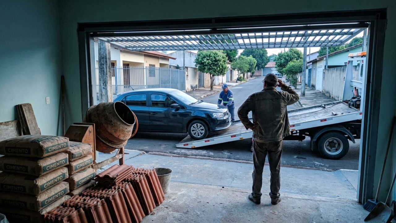 Motorista estaciona em frente à própria garagem e é multado e removido mesmo sendo dono do imóvel