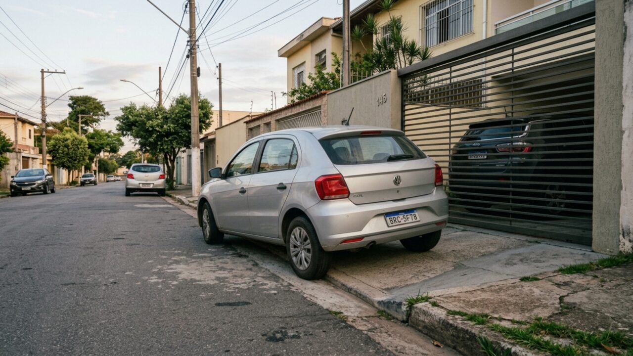 Morador estaciona diante da própria garagem durante a madrugada, recebe multa e descobre que ser dono da casa não reserva aquele pedaço da rua