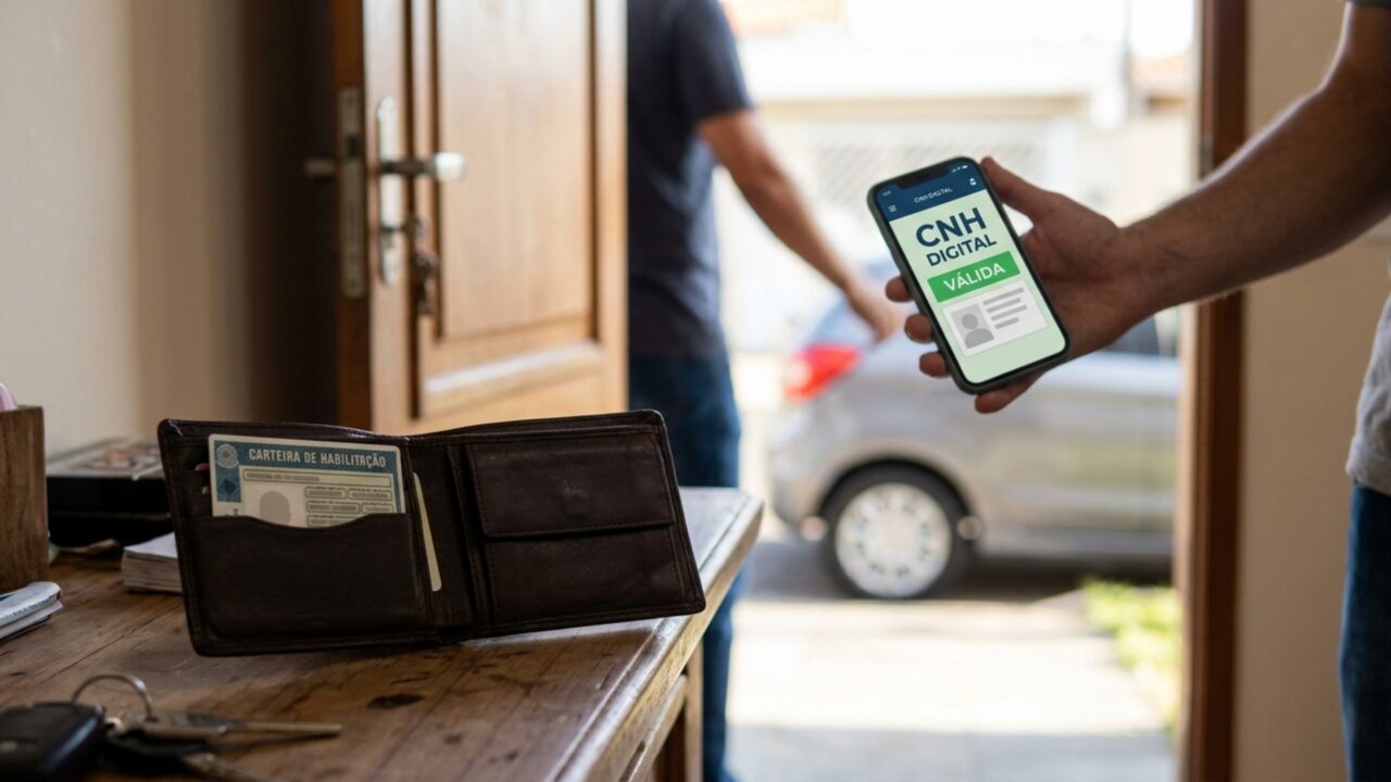 O que diz a lei brasileira sobre quem dirige somente com a CNH digital e deixa o documento físico em casa