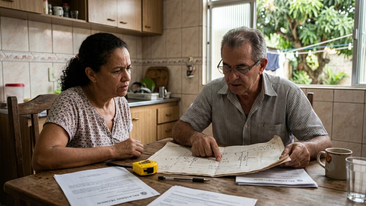 Casal compra uma casa simples, reforma telhado, cozinha e banheiro durante sete anos e na hora de vender descobre que 40 m² do quintal pertencem ao terreno do vizinho