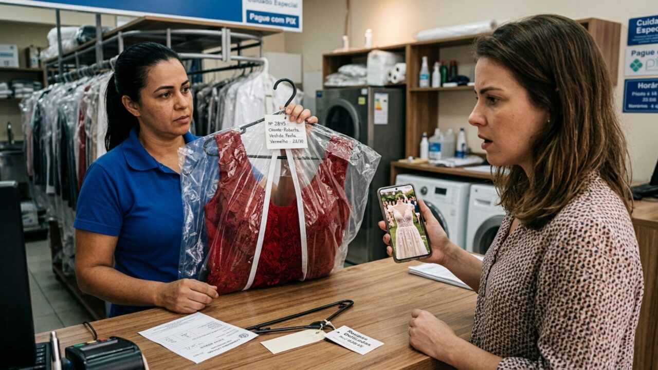 Mulher deixa vestido de R$ 7 mil em lavanderia especializada e recebe outra peça no lugar