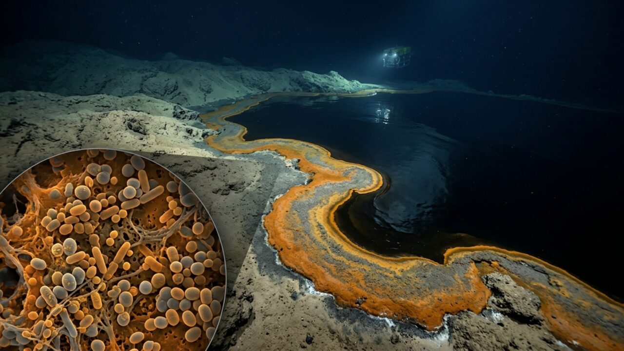 A 1.770 metros de profundidade, existe um “lago” de 10 mil m² no fundo do mar, sem oxigênio e com micróbios vivendo no limite do que parece habitável
