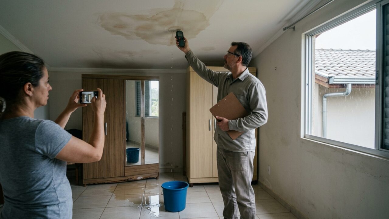 Família paga R$ 27 mil na reforma de telhado e vê três quartos alagados na primeira chuva